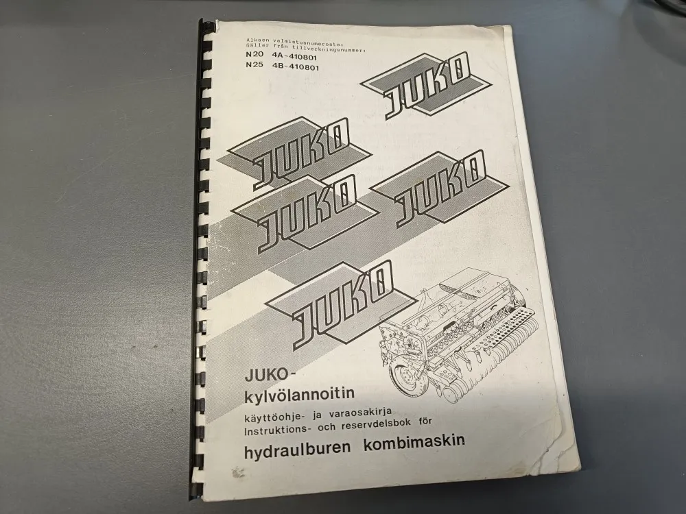 Juko kylvölannoitin N20 ja N25 / Käyttöohje- ja varaosakirja