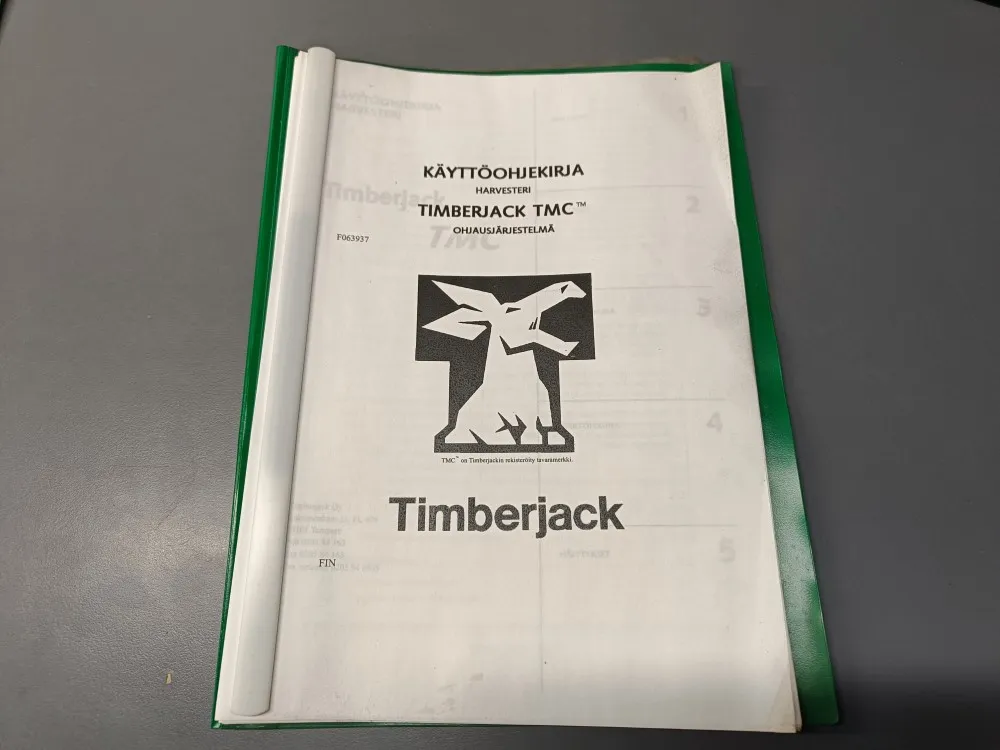 Timberjack F063937 / Harvesterin käyttöohjekirja