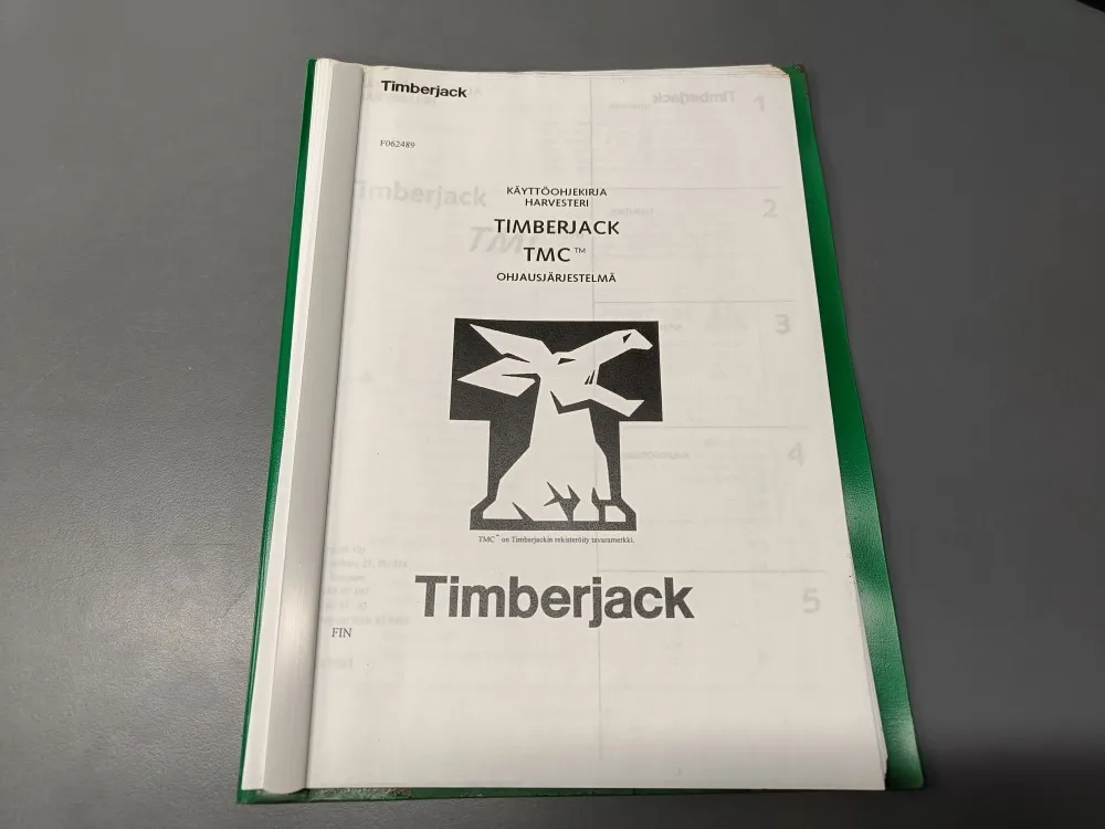 Timberjack F062489 / Harvesterin käyttöohjekirja