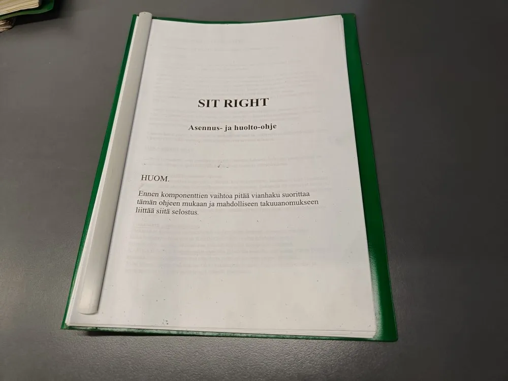Sit Right asennus- ja huolto- ohje /