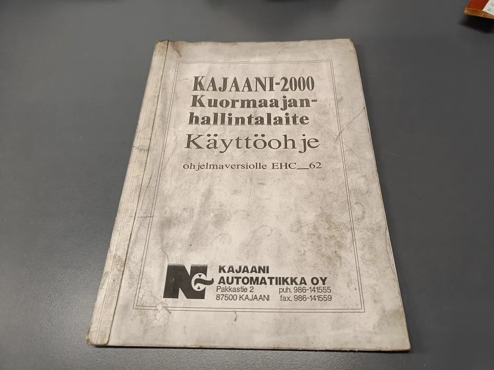 Kajaani- 2000 / Kuormaajan hallintalaite käyttöohjekirja