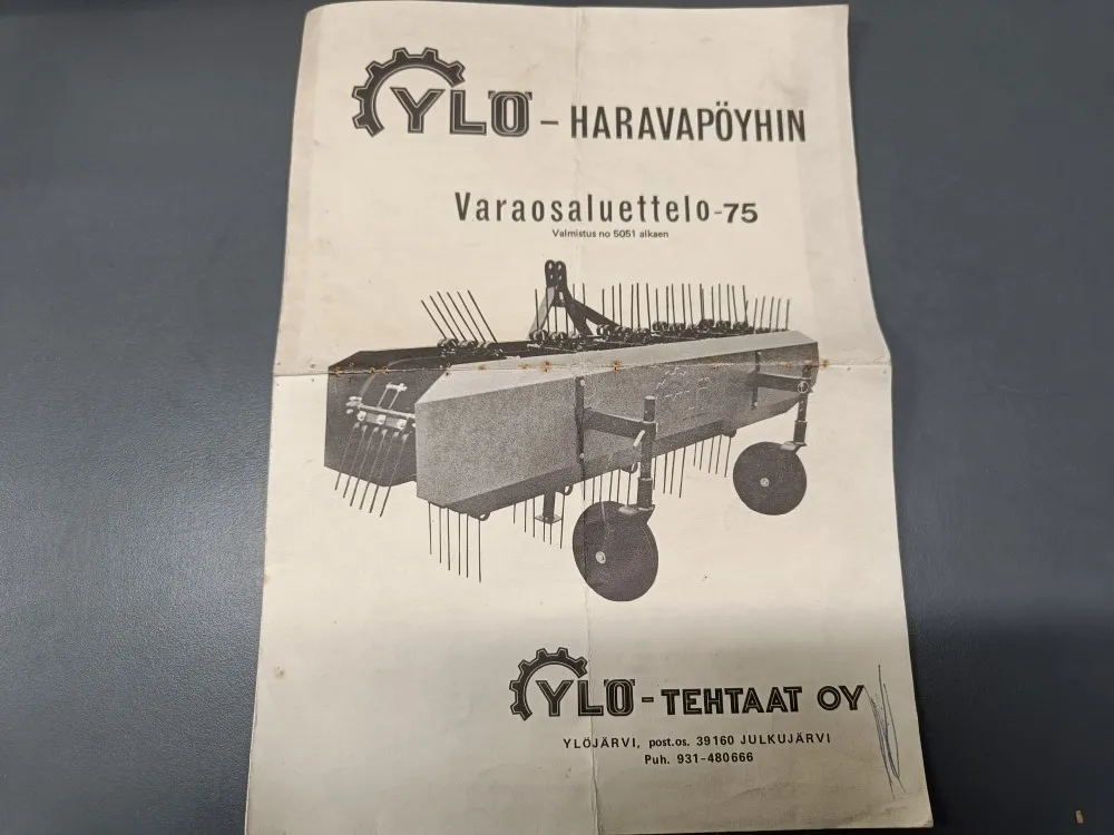 Ylö haravapöyhin / Varaosaluettelo