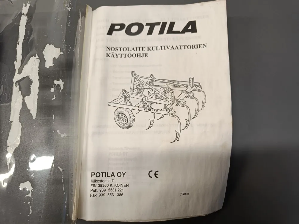 Potila nostolaite / Kultivaattoreiden ohjekirja