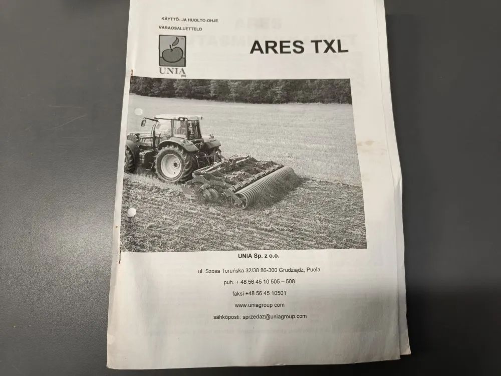 Ares TXL / Lautasmuokkaimen ohjekirja