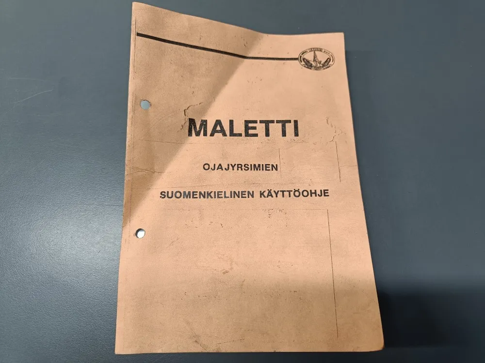 Maletti ojajyrsimien / Ohjekirja