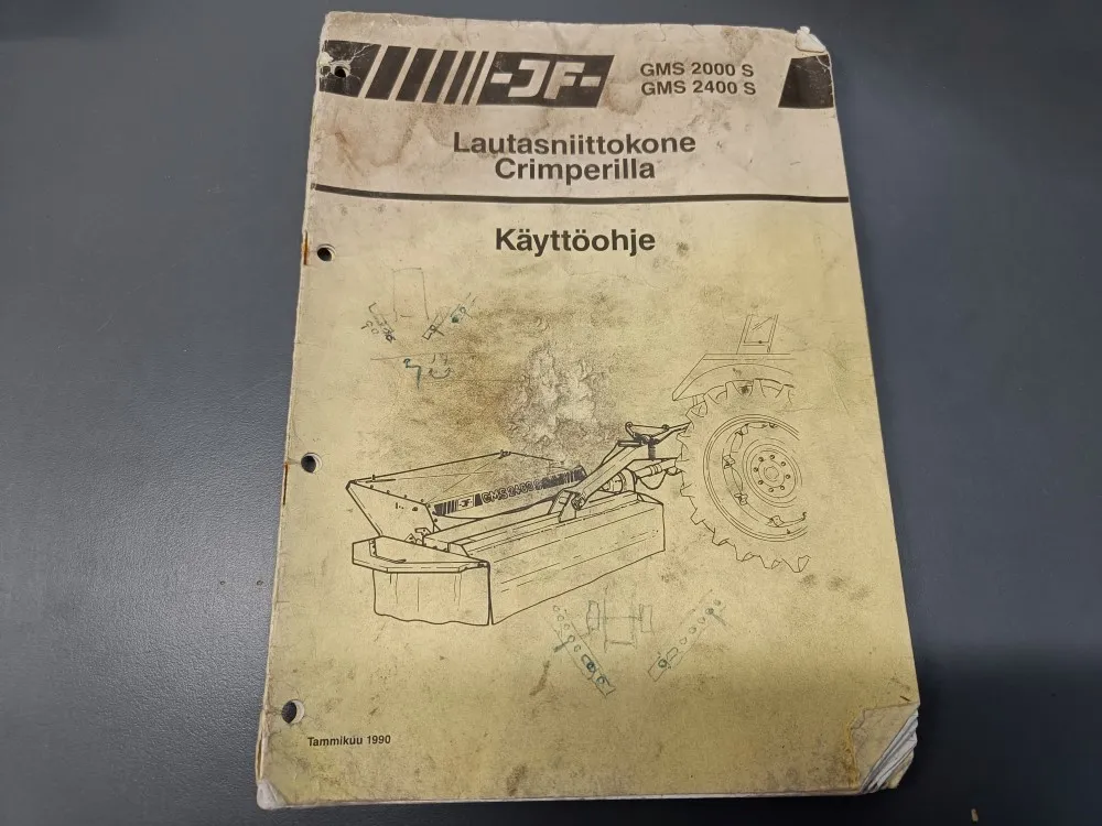 JF GMS 2000 S ja GMS 2400 S / Lautasniittokoneen käyttöohjekirja