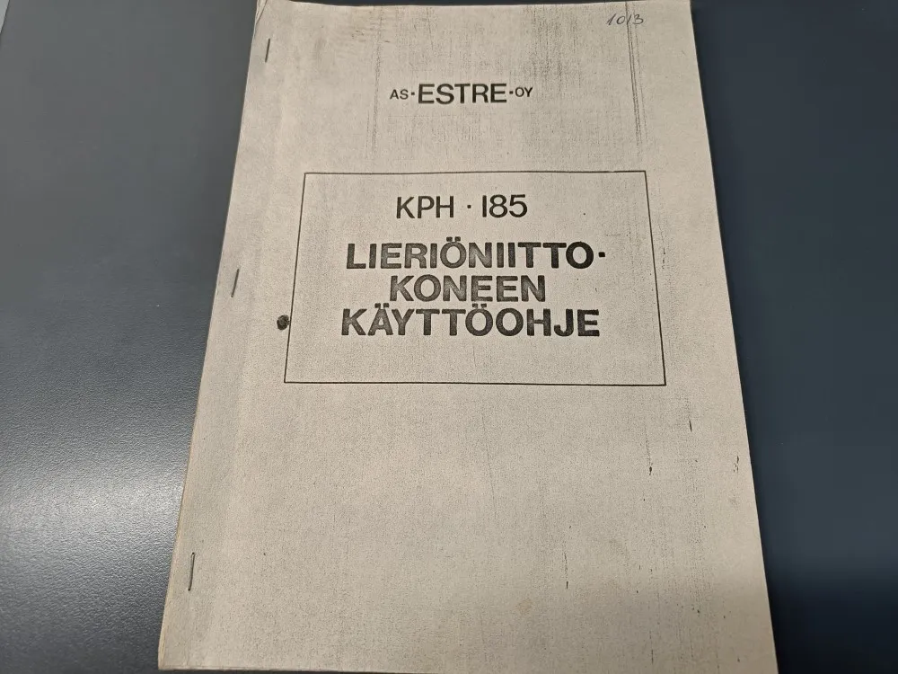 Estre lieriöniittokoneen 1013 / Käyttöohje