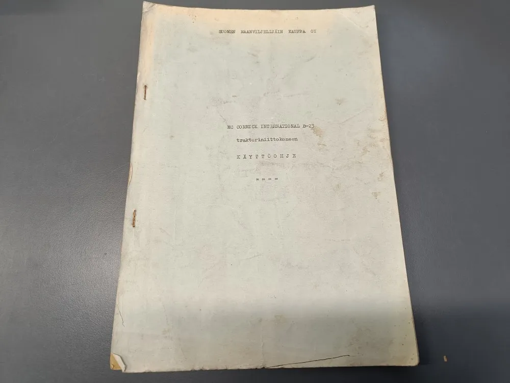 MC Cormick International B-23 / Traktoriniittokoneen käyttöohjekirja
