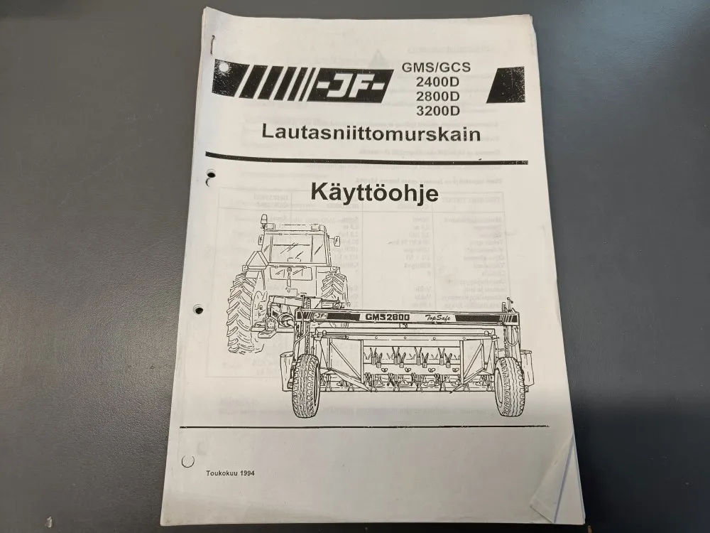 GMS/GCS 2400D, 2800D ja 3200D / Lautasniittomurskain käyttöohje