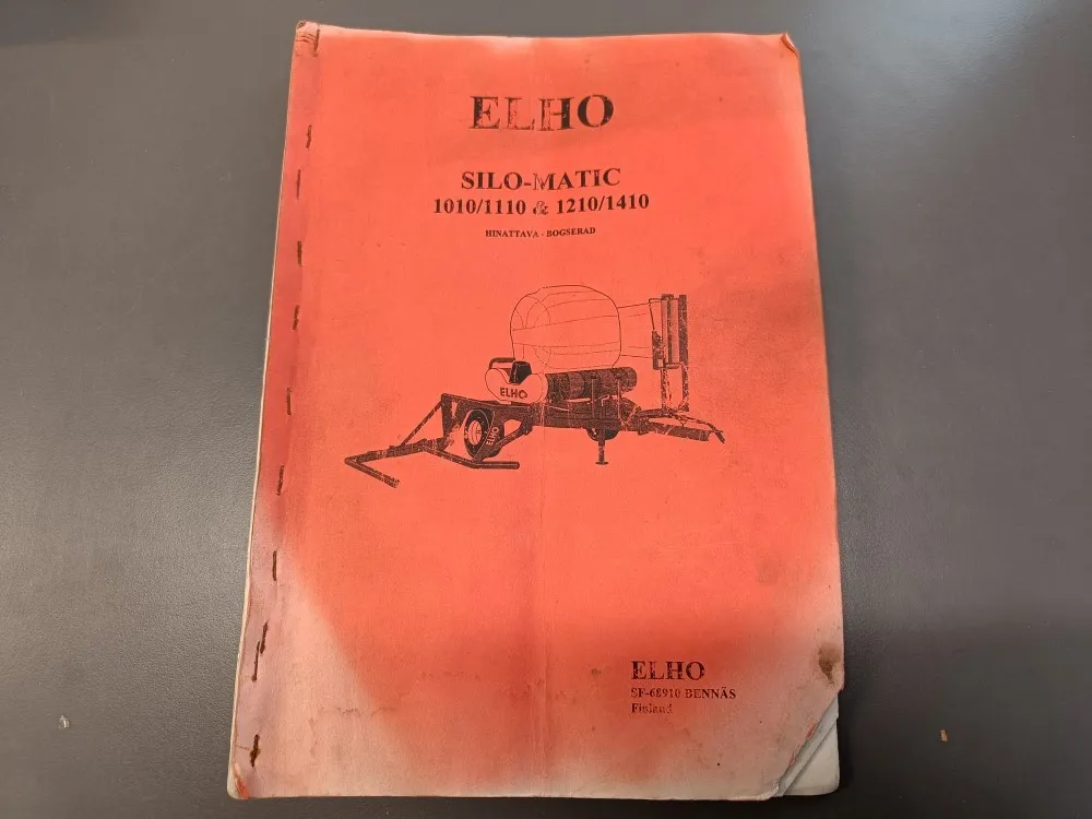Elho Silo-Matic 1010/1110 & 1210/1410 / Pyöröpaalienkäärintäkone ohjekirja