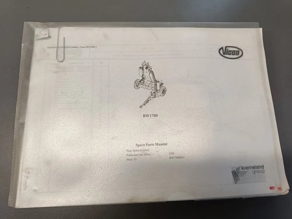 Vicon BW1700 / Varaosaluettelo