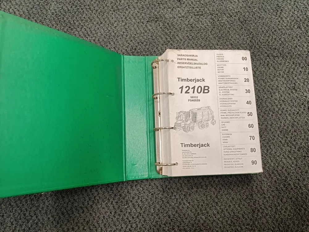 Timberjack 1210B / kuormatraktorin varaosakirja