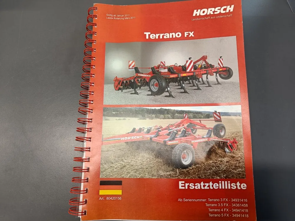 Horsch Terrano FX (saksankielinen) / Vraosaluettelo