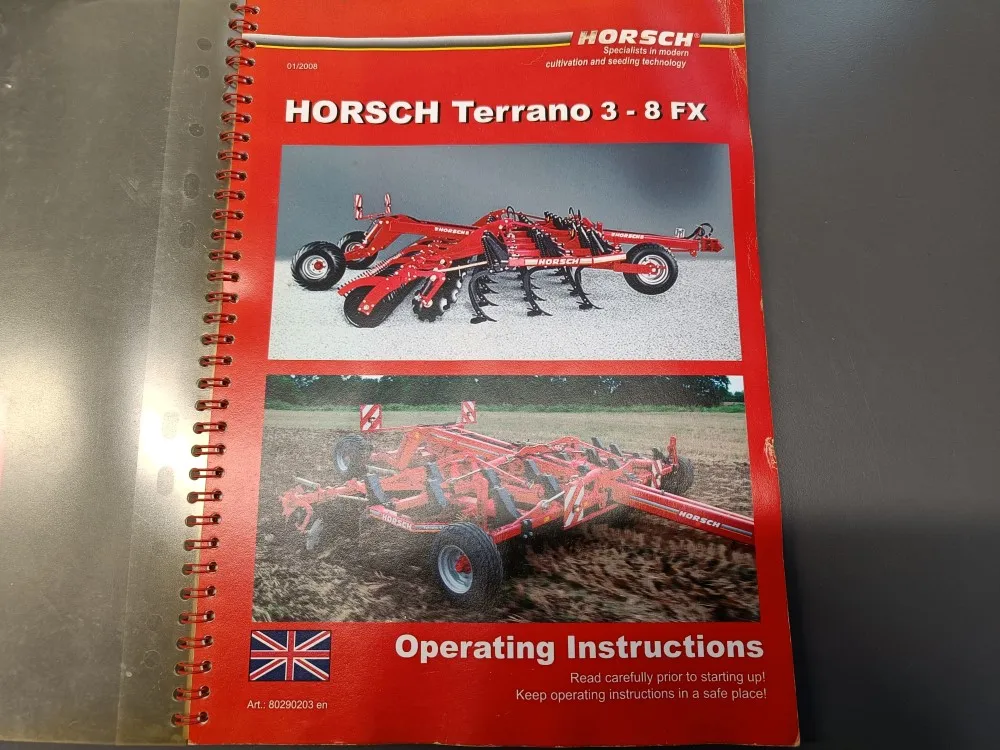 Horsch Terrano 3-8 FX (englanninkielinen) / Käyttöohjeet
