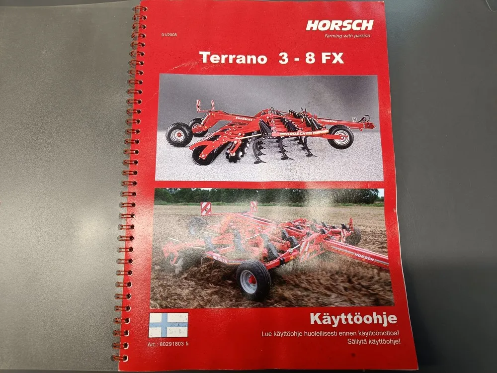 Horsch Terrano 3-8 FX / Käyttöohjeet