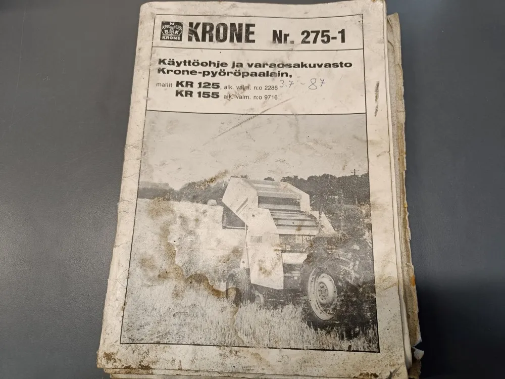 Krone Nr 275-1 / Käyttöohje ja varaosakuvasto