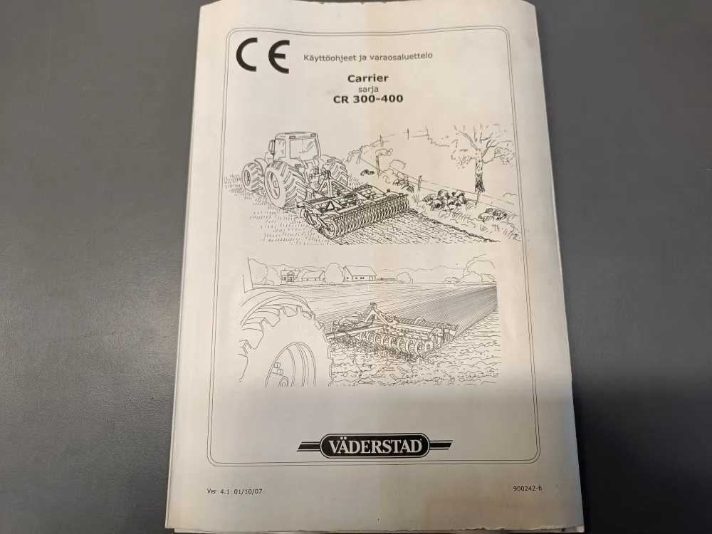 Väderstad Carrier sarja CR 300-400 / Käyttöohjeet ja varaosaluettelo