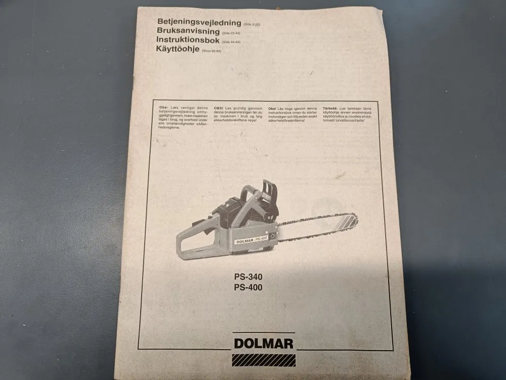 Dolmar PS-340 ja PS-400 / Moottorisahan käyttöohje