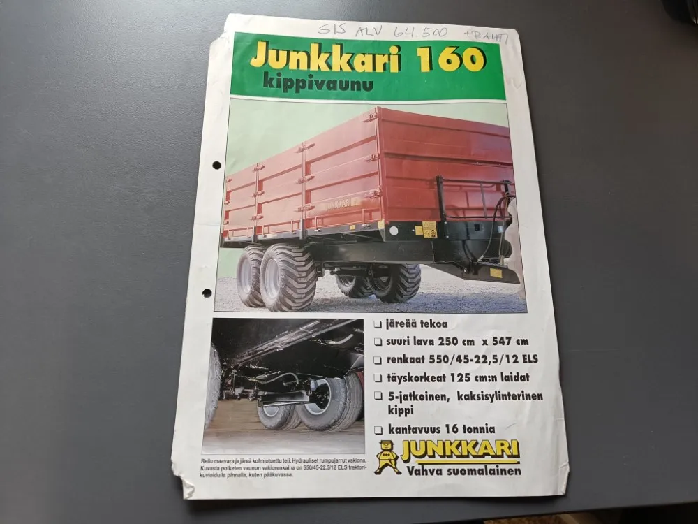 Junkkari 160 kippivaunu / Myyntiesite
