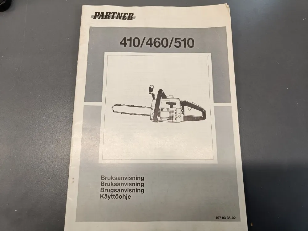 Partner 410, 460 ja 510 / Moottorisahan käyttöohje