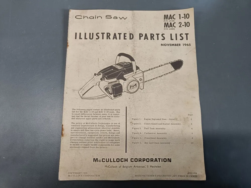 Chain Saw 1965 / Varaosaluettelo