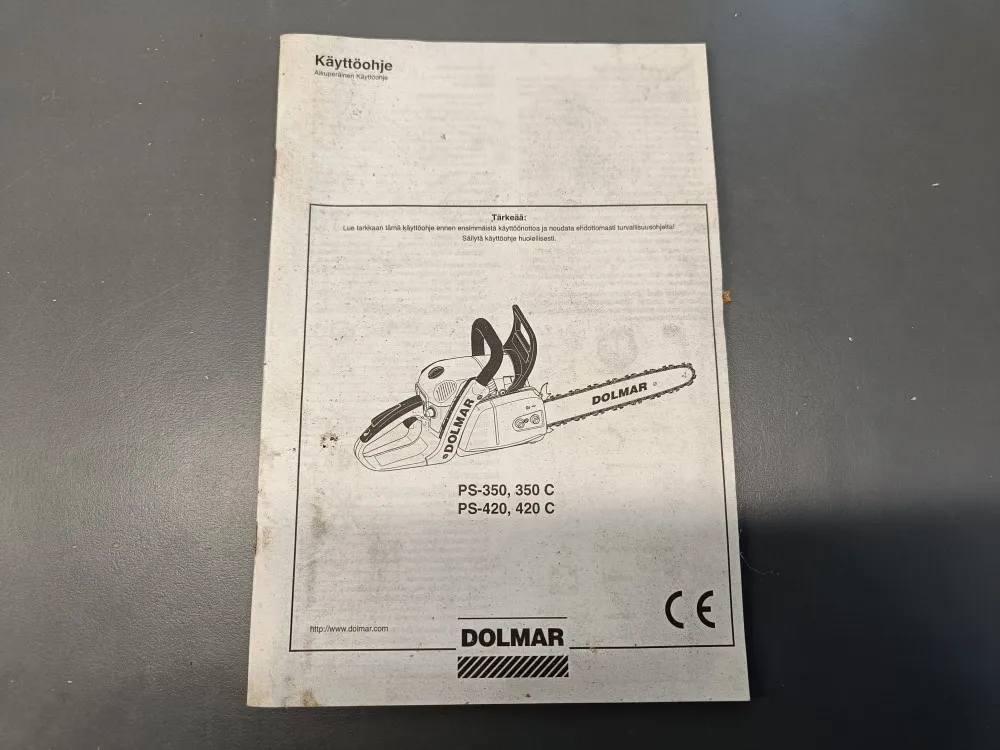 Dolmar PS-350, 350 C ja PS-420, 420 C / Moottorisahan käyttöohje