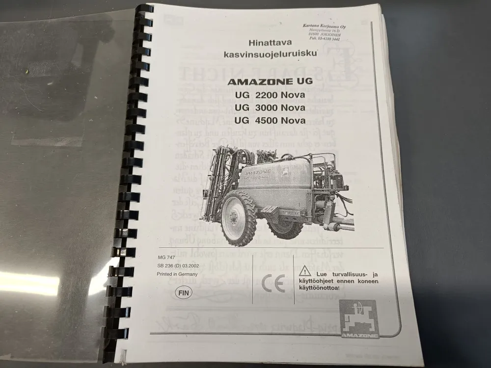 Amazon UG 2200 / 3000 / 4500 Nova / Kasvinsuojeluruiskun käyttöohjekirja