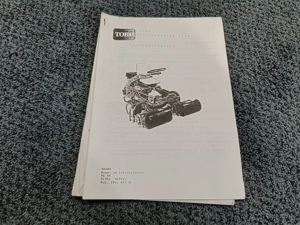 Toro Greensmaster 3000 / Ruohonleikkurin käyttöohjekirja