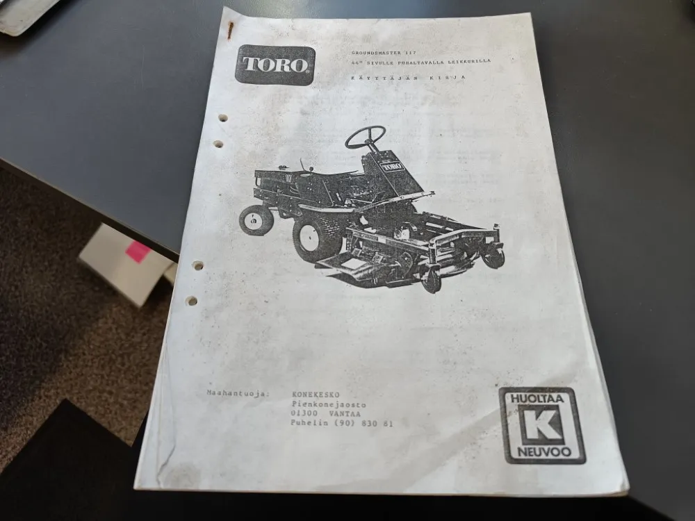 Toro Groundsmaster 117 / Ruohonleikkurin käyttöohjekirja