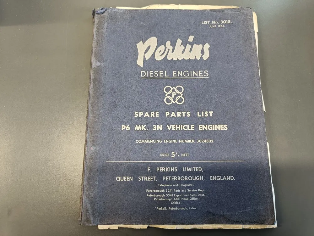 Perkins dieselmoottorit P6 MK ja 3N / Varaosaluettelo