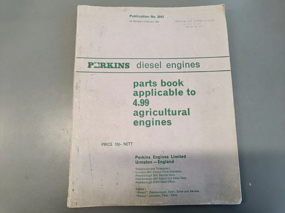 Perkins dieselmoottorin 1964 / Varaosaluettelo