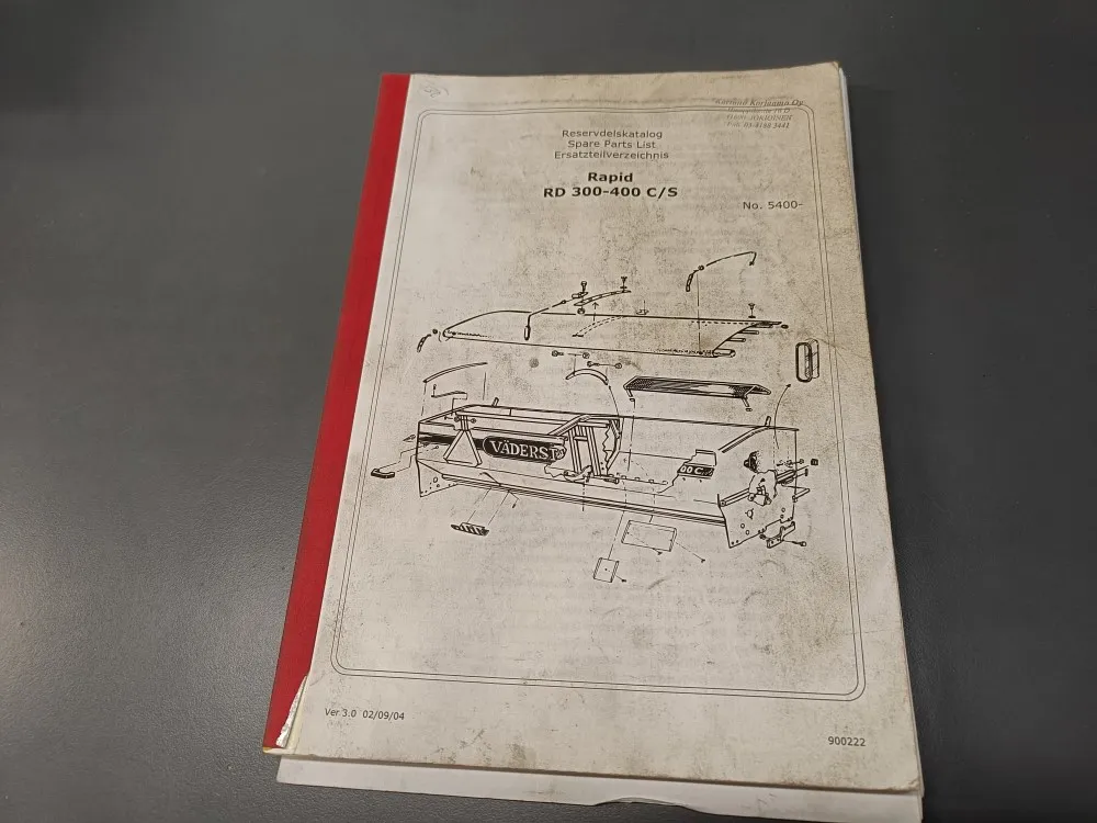 Väderstad rapid RD 300- 400 C/S / Kylvökoneen varaosaluettelo