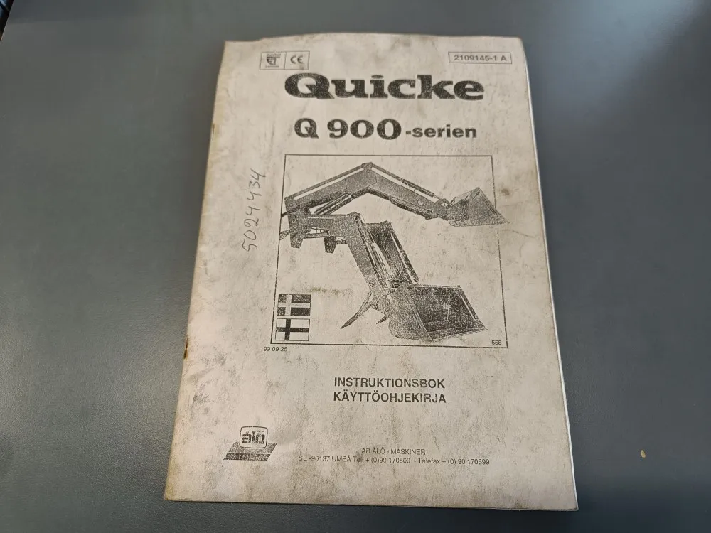 Quicke Q900- serien / Käyttöohjekirja