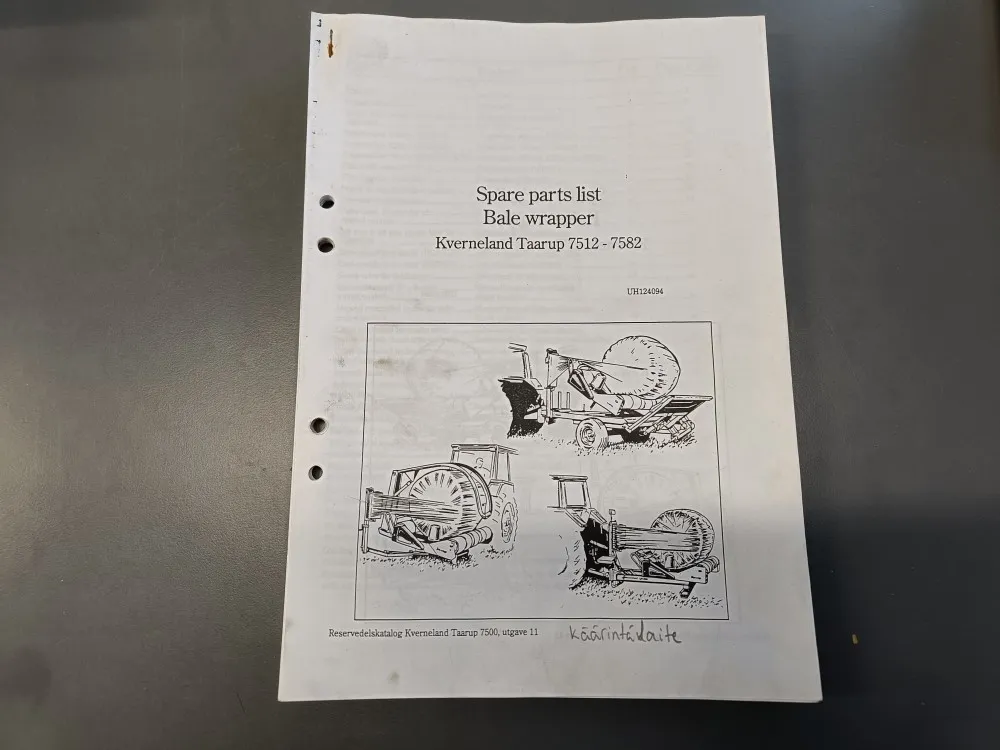 Kverneland paalin käärintä / varaosaluettelot