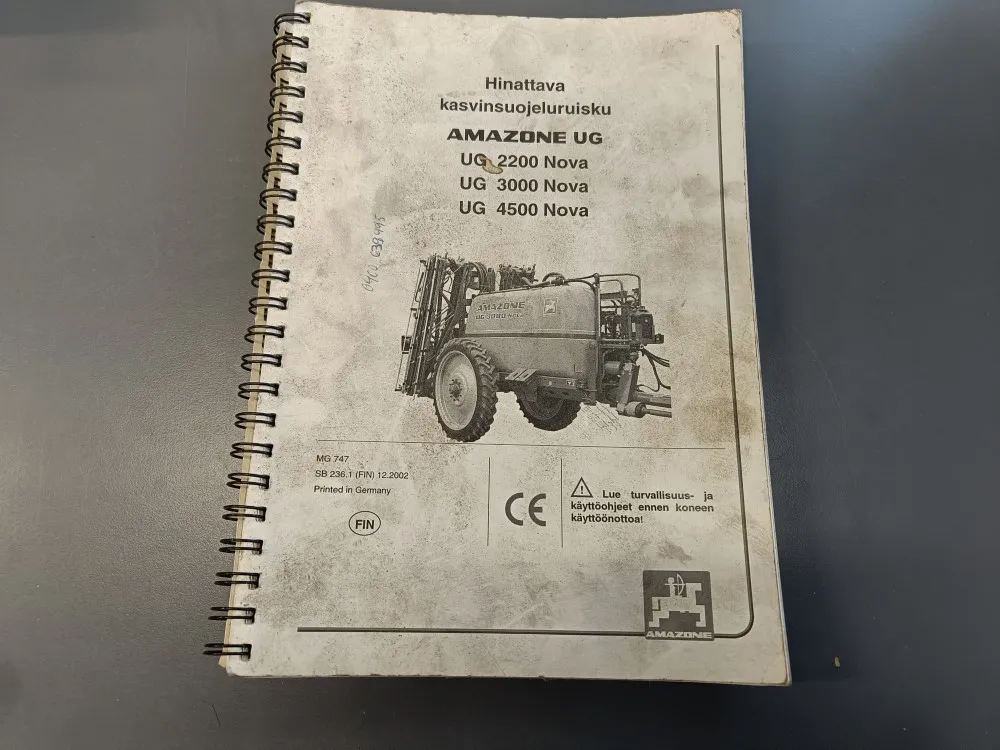 Amazone hinattava kasvinsuojeluruisku / Käyttöohjekirja