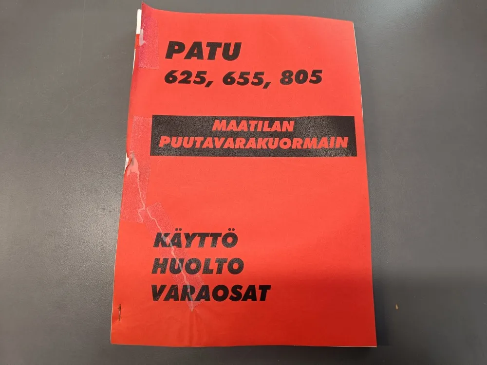 Patu 625, 655, 805 / Käyttö-, huolto- ja varaosakirja