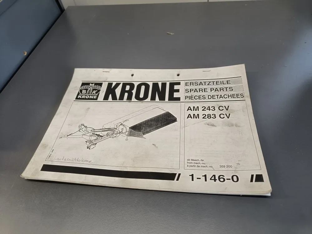 Krone AM 243 CV, AM 283 CV / Lautasmurskaimen varaosaluettelo