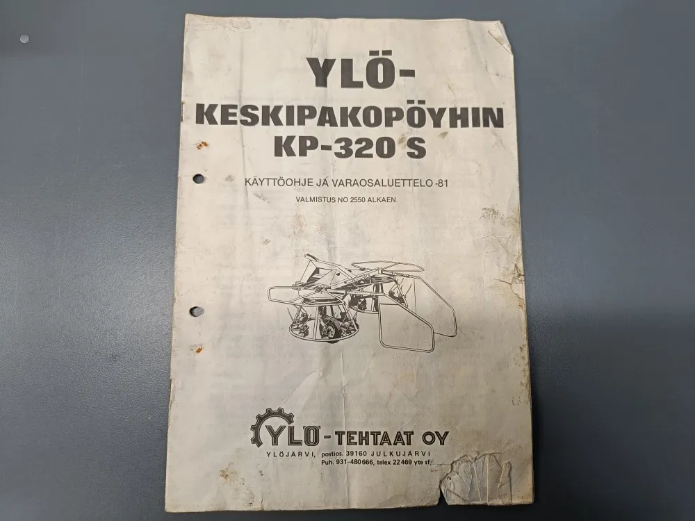 Ylö keskipakopöyhin KP-320 S / Käyttöohje ja varaosaluettelo