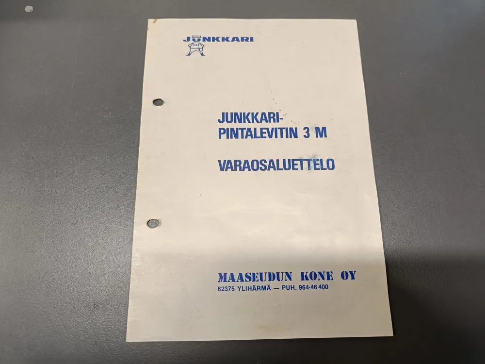 Junkkari pintalevitin 3 M / Varaosaluettelo