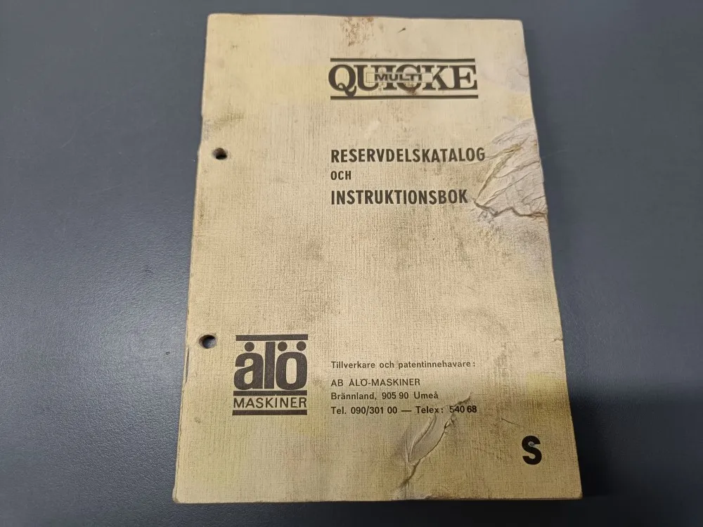 Quicke etukuormaajan (ruotsinkielinen) / Käyttöohjeet ja varaosaluettelo
