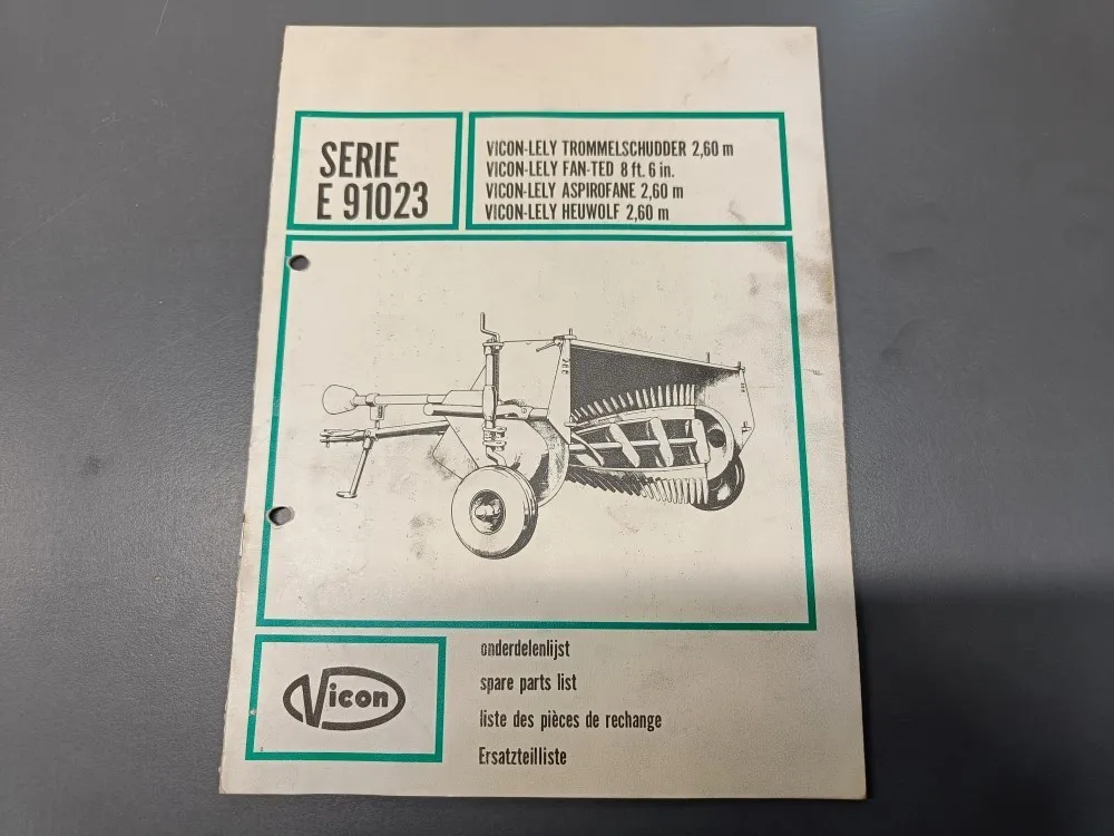 Vicon serie E 91023 / Pöyhimen varaosakirja