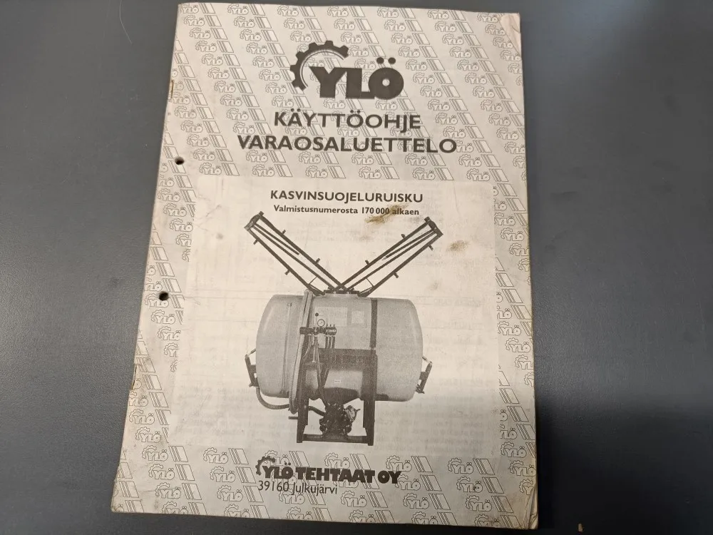 Ylö kasvinsuojeluruiskun / Käyttöohjekirja ja varaosaluettelo