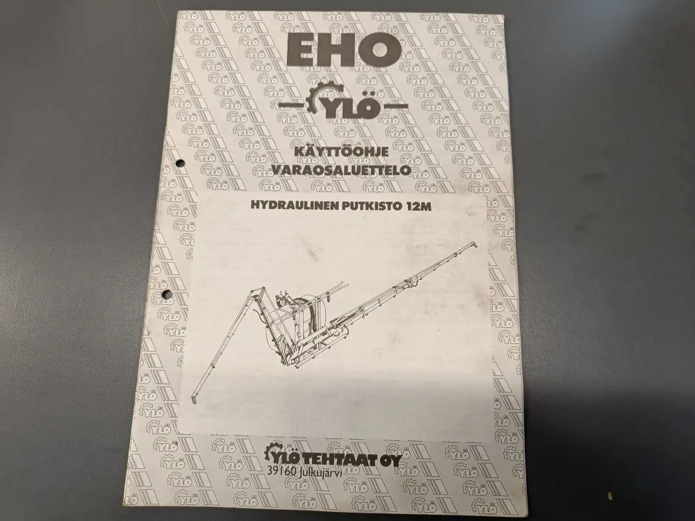 Eho Ylö hydraulinen putkisto / Käyttöohjekirja ja varaosaluettelo