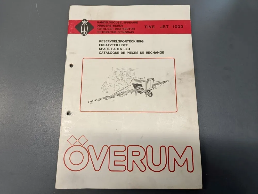 Överum tive jet 1000 lannoitteenlevittimen / Varaosaluettelo