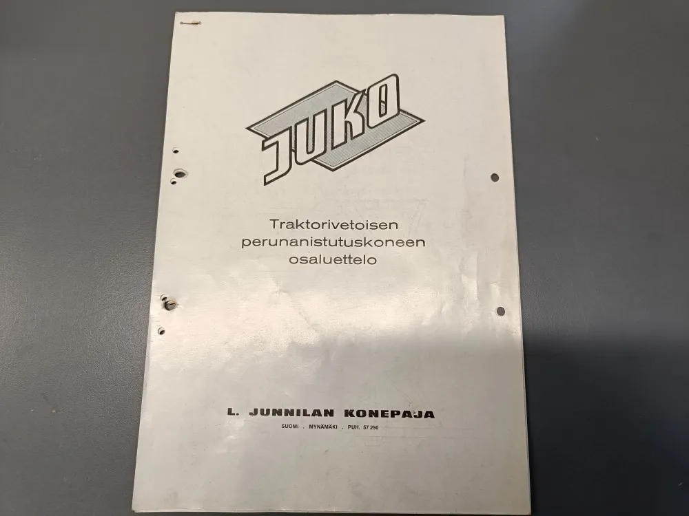 Juko traktorivetoisen perunannostokoneen / Osaluettelo