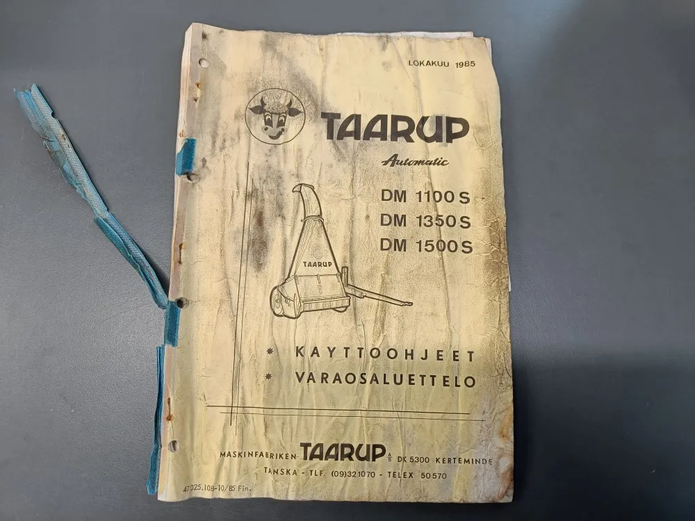 Taarup DM 1100 S, DM 1350 S, DM 1500 S / Niittosilppurin käyttöohje ja varaosaluettelo