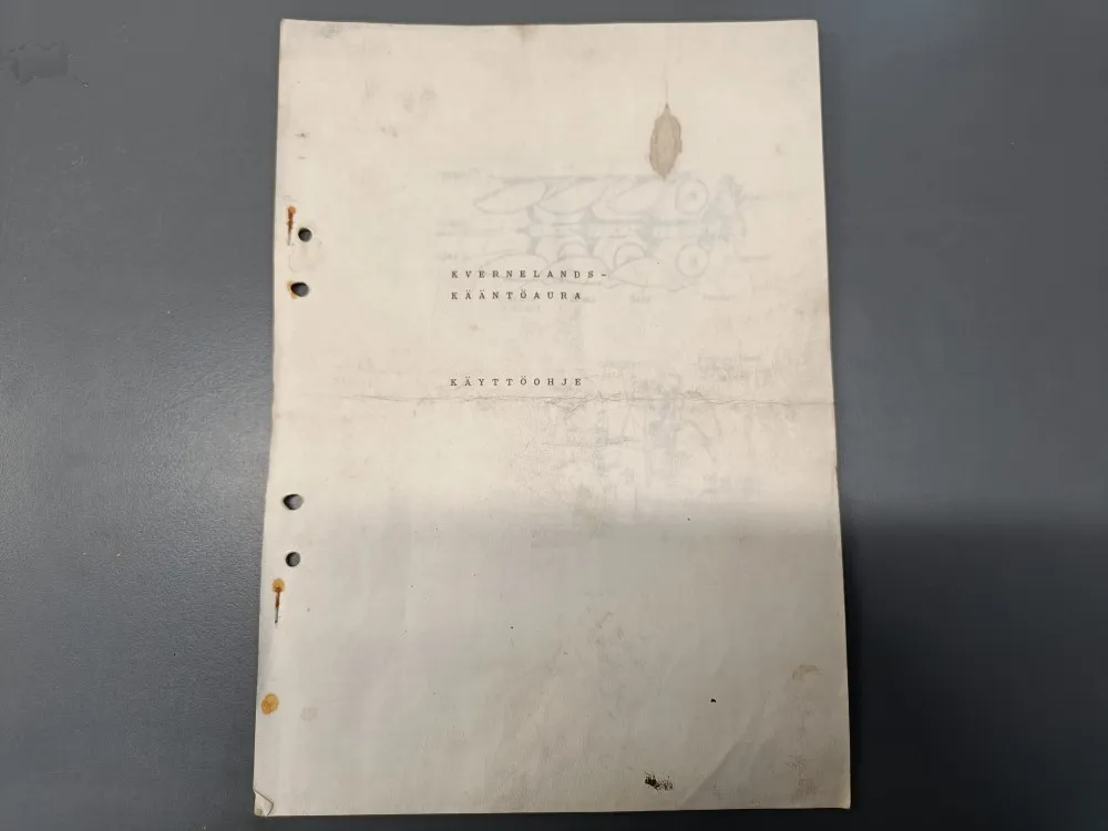 Kvernelands kääntöaura / Käyttöohje