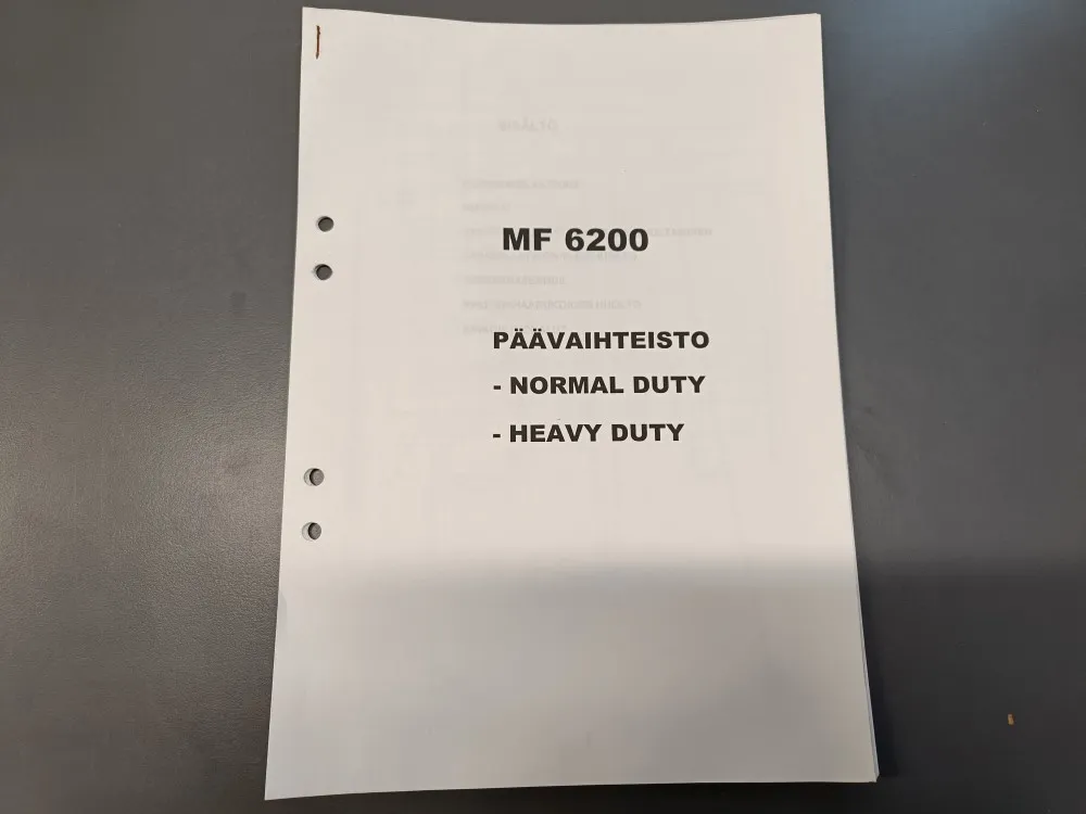 MF 6200 päävaihteisto, normal / heavy duty / Esite