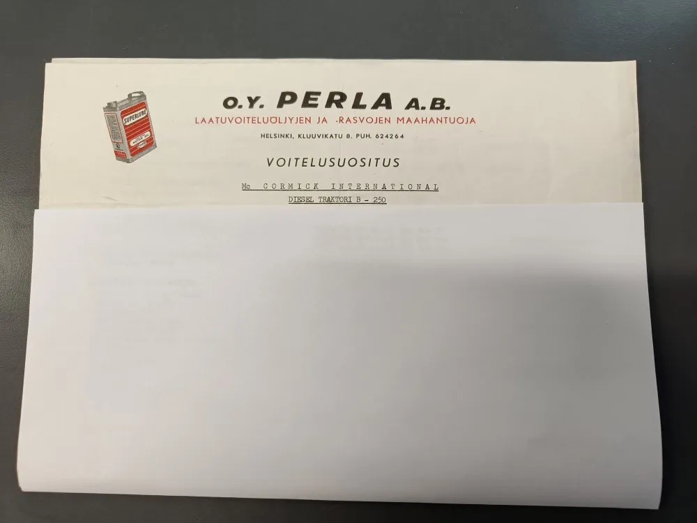 Mc Cormick international diesel B - 250 / Traktorin voitelusuositus