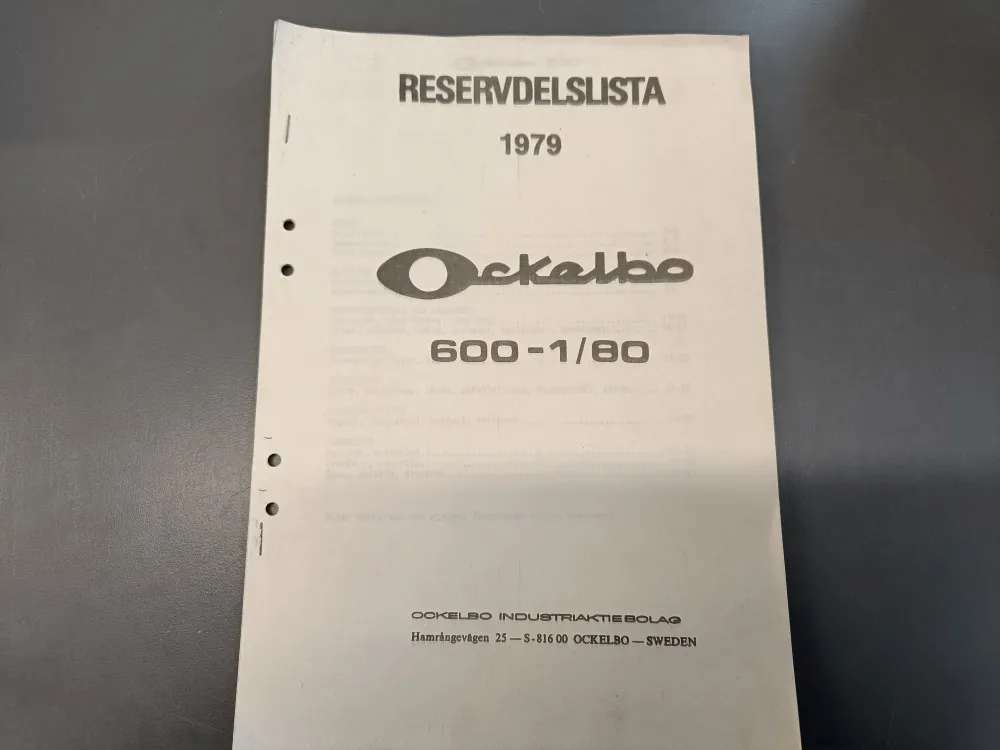 Ockelbo 1979 600-1/80 / Moottorikelkan varaosaluettelo